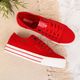 Big Star Trampki damskie na platformie czerwone Big Star HH274053 41 5