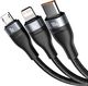 Kabel USB Baseus USB-C - USB-C + microUSB + Lightning 1.2 m Czarny (baseus_20210316135421) 2