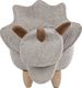 Beliani Pufa zwierzak ze schowkiem szara TRICERATOPS 3