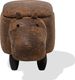 Beliani Pufa zwierzak ze schowkiem ekoskóra brązowa HIPPO 3