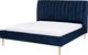 Beliani Łóżko welurowe 180 x 200 cm niebieskie MARVILLE 1