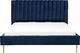 Beliani Łóżko welurowe 180 x 200 cm niebieskie MARVILLE 2