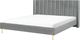 Beliani Łóżko welurowe 160 x 200 cm szare VILLETTE 1