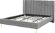 Beliani Łóżko welurowe 180 x 200 cm szare VILLETTE 4