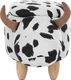 Beliani Pufa zwierzak ze schowkiem czarno-biała COW 4