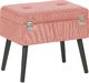 Beliani Stołek ze schowkiem sztruksowy różowy MALLARD 4
