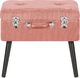 Beliani Stołek ze schowkiem sztruksowy różowy MALLARD 5