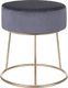 Beliani Stołek welurowy 35 cm szary DELCO 1