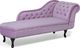 Beliani Szezlong welurowy prawostronny różowy NIMES 2