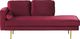 Beliani Szezlong welurowy lewostronny bordowy MIRAMAS 1