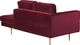 Beliani Szezlong welurowy lewostronny bordowy MIRAMAS 3