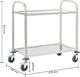 vidaXL Wózek kelnerski 2-półkowy 87x45x83.5 cm stal nierdzewna (50913) 6