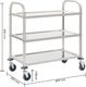 vidaXL Wózek kelnerski 3-półkowy 87x45x83.5 cm stal nierdzewna (50915) 6