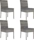 vidaXL Krzesła ogrodowe, 4 szt., polirattan, szare 1