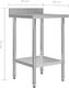 vidaXL Kuchenny stół roboczy z listwą, 60x60x93 cm, stal nierdzewna 7