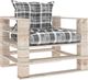 vidaXL VidaXL Sofa ogrodowa z palet, z poduszkami w szarą kratę, sosna 1
