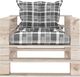 vidaXL VidaXL Sofa ogrodowa z palet, z poduszkami w szarą kratę, sosna 1
