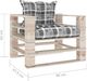 vidaXL VidaXL Sofa ogrodowa z palet, z poduszkami w szarą kratę, sosna 5