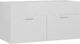 vidaXL Szafka pod umywalkę biała wysoki połysk 90x38.5x46cm płyta 1