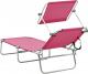 vidaXL VidaXL Składany leżak z zadaszeniem, stalowy, różowy 3