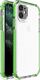 Hurtel Spring Armor żelowy elastyczny pancerny pokrowiec z kolorową ramką do iPhone 11 zielony 1