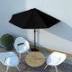 vidaXL Półparasol balkonowy, aluminiowy słupek, czarny, 270x135x245 cm 1