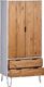 vidaXL Szafa New York Range, biel i jasne drewno, lite drewno sosnowe 2