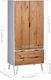 vidaXL Szafa New York Range, biel i jasne drewno, lite drewno sosnowe 7