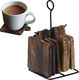 Home Styling Collection Podstawka podkładka drewniana pod kubek garnek 6 szt + stojak metalowy 1