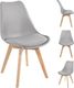 Mufart Zestaw 4 szarych krzeseł do jadalni/salony bądź gabinetu ATTE 1