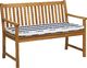 Beliani Poduszka na ławkę ogrodową 112 x 54 cm niebiesko-biała VIVARA 2