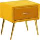 Beliani Szafka nocna welurowa żółta FLAYAT 1