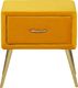 Beliani Szafka nocna welurowa żółta FLAYAT 2