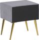 Beliani Szafka nocna welurowa szara FLAYAT 3