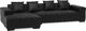Beliani Narożnik skórzany prawostronny czarny LUNGO 4