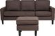 Beliani Sofa 3-osobowa z otomaną brązowa AVESTA 1