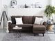 Beliani Sofa 3-osobowa z otomaną brązowa AVESTA 2