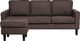 Beliani Sofa 3-osobowa z otomaną brązowa AVESTA 3