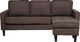 Beliani Sofa 3-osobowa z otomaną brązowa AVESTA 4