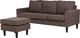 Beliani Sofa 3-osobowa z otomaną brązowa AVESTA 6