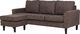 Beliani Sofa 3-osobowa z otomaną brązowa AVESTA 7