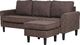 Beliani Sofa 3-osobowa z otomaną brązowa AVESTA 8