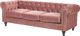 Beliani Sofa 3-osobowa welurowa różowa CHESTERFIELD 2
