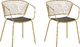 Beliani Zestaw 2 krzeseł do jadalni złoty RIGBY 1