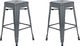 Beliani Zestaw 2 stołków barowych metalowych 60 cm szary CABRILLO 1