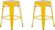 Beliani Zestaw 2 stołków barowych metalowych 60 cm żółty CABRILLO 1
