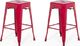 Beliani Zestaw 2 stołków barowych metalowych 60 cm czerwony CABRILLO 1