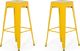 Beliani Zestaw 2 stołków barowych metalowych 76 cm żółty CABRILLO 1