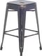 Beliani Zestaw 2 stołków barowych metalowych 60 cm czarno-złoty CABRILLO 2