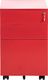 Beliani Szafka biurowa metalowa czerwona POMA 3